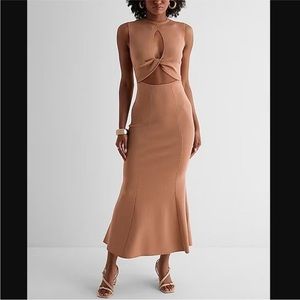 Express twist front convertible dress on pecan
